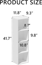 4 Cube Storage Organizer,Wooden 4-Tier Open Shelf Bookshelf,Versatile Storage Cubes for Living Room，Bedroom,Home Office,(Whit