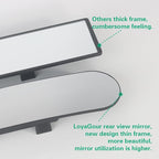 Rear View Mirror for Car,11.8" Convex Panoramic Wide Angel View Mirrors Extender,Chrome Tint Anti Glare,Rounded Corner,Universal Clip on Interior Rearview Mirror for Truck Car and SUV(Chrome)