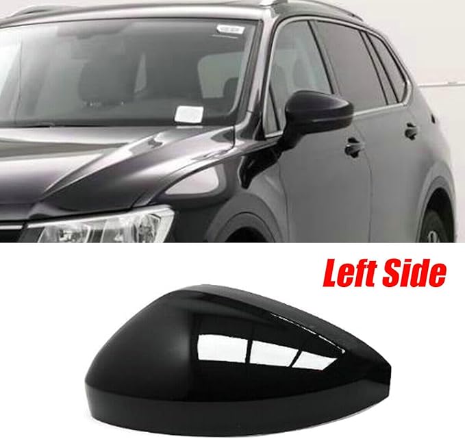 Rearview Side Wing Mirror Caps Cover for VW Tiguan MK2 2017 2018 2019 2020 Gloss Black (Left Driver Side)