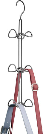 mDesign Metal Wire Over The Closet Rod Hanging Storage Organizer Hanger for Storing and Organizing Purses, Backpacks, Satchel