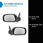 TRQ 2 Piece Driver and Passenger Side Mirror Assembly Set Electric Adjustment Heated No Memory Black Compatible with 2002-200