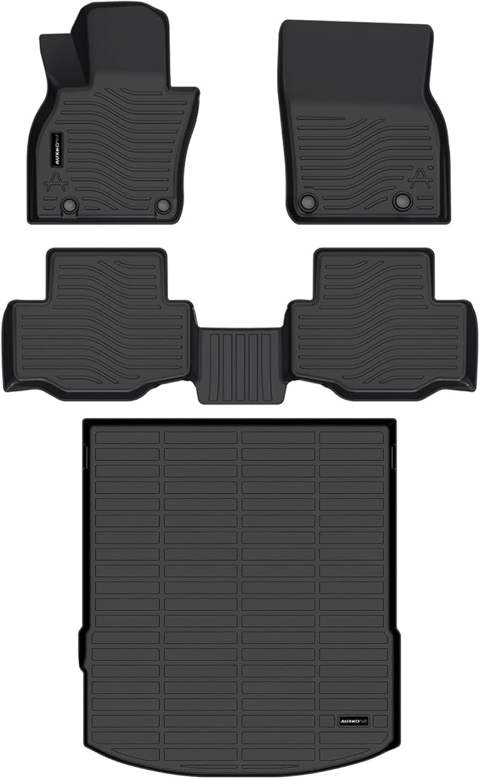 Auxko All Weather Floor Mats Cargo Mat Fit for 2026 2025 Mazda CX-70 & CX70 PHEV TPE Liners Mazda CX70 Accessories All Season Guard Odorless Anti-Slip Floor Mats Trunk Liner