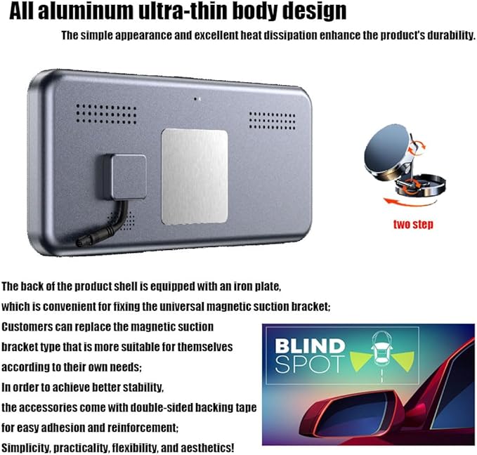6.25inch CAR Side View Blind Area System,Left and Right Blind spot Camera Driving Recorder BSD Warning Monitoring(Camera Moni