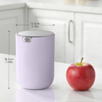 EKO Fandy 0.58 Gal/2.2L Mini Trash Can with Lid, Swing-Top Desktop Trash Can for Bathroom, Countertop, Vanity, Desk or Office, Small Garbage Bin (Lavender)