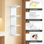 Garvee 4-Tier Wall Mounted LED Floating Shelves, Remote & Touch Control Display Shelf for Bedroom Bathroom Living Room Decor 