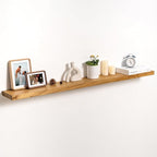 fuqing Floating Shelves for Wall, 55 inch Rustic Solid Elm Wood Floating Shelves, Wooden Wall Shelves with Invisible Heavy Du