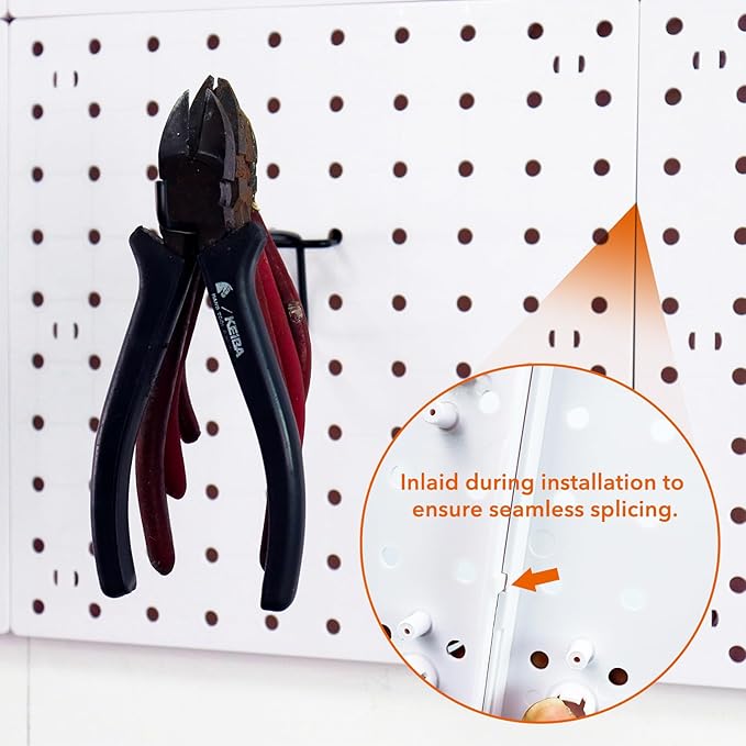 12Pcs Pegboard, Pegboard Wall Organizer, Peg Boards for Walls Craft Room, Pegboard Kits fit Garage Kitchen Workshop, Small Pe