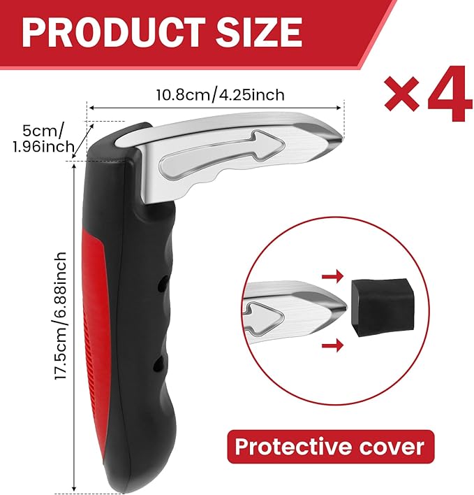 4 Pack Car Handle Assist for Elderly, Portable Auto Cane 3-in-1 Vehicle Support Handle with Anti-Slip Grip, Handicap Car Door