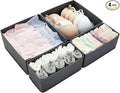Drawer Organizer for Clothes & Underwear - 4-Pack Fabric Storage Bins with Zipper Bottom | Bra Drawer Organizer & Sock Organi