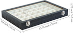 Stratalife Jewelry Organizer 40 Grid Beige Black Jewelry Tray with Clear Dust-proof Lid Velvet Earring Organizer Necklace Rin