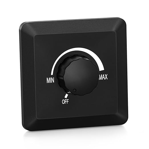GZV 12V Dimmer Switch, 200W PWM Dimmer Switch - Adjustable Brightness for LED, Halogen, Incandescent & Strip Lights - Compatible with RV, Auto, Truck, Marine, Black