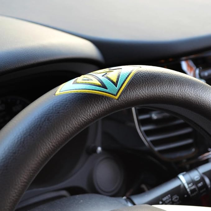 BDK Warner Brothers Scooby Doo Car Steering Wheel Cover - Non-Slip Ergonomic Grip Lining - Durable Faux Leather Steering Wheel Cover - Easy Installation 14.5-15.5 in Diameter Car Accessories (Black)