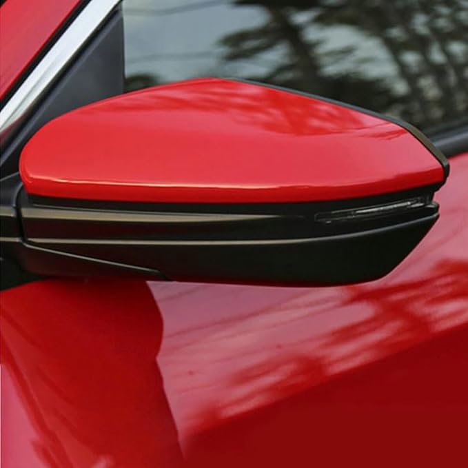 Red Mirror Cap Cover For Honda Civic 2016 2017 2018 2019 2020 2021 Rearview Mirror Cap Replacement (Red Left Side)