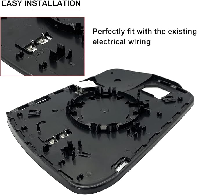 Dodge Ram 1500 Heated Blind Spot Mirror Replacement - Left Side Convex Mirror Glass with Rear Holder - Compatible with 2019-2021 Models