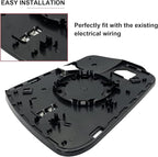 Dodge Ram 1500 Heated Blind Spot Mirror Replacement - Left Side Convex Mirror Glass with Rear Holder - Compatible with 2019-2021 Models
