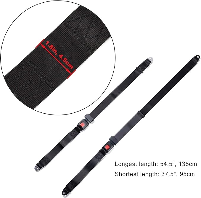 Universal Seatbelt Kit for Golf Cart, Go Kart, UTV, EZGO, Yamaha, Club Car Seat Belt Kit (2 Pack)