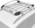 JOYTUTUS Rust-Resistant Aluminum Roof Cargo Basket, 47" x 40" x 8",Lightweight Roof Rack Cargo Carrier, Universal Roof Basket, 150 lbs Load Capacity, Fits SUVs, Trucks, and Cars,Silver