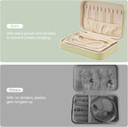 Lolalet Travel Jewelry Case for Women Girls, Travel Jewelry Organizer Box with Mirror & Clear Storage Bag, Small Portable Ear