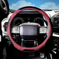 Breathable Leather Steering Wheel Cover with Non-Slip Grip for Enhanced Comfort - Designed for 15.35-16.14Inch Wheels on Pick