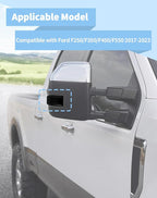 Voodonala Rearview Mirror Turn Signal Cover Compatible with Ford F250/F350/F450/F550 2017-2023, Smoke Black Side Mirror Marker Running Trim