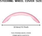2-Piece Steering Wheel Cover, Carbon Fiber Segmented Steering Wheel Protector, Universal and Anti-Slip Durable Car Leather Pr