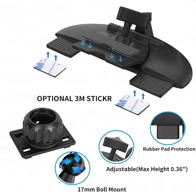CD Slot Mount for Carplay Screen 17mm Ball Adapter with 4-Button Lock Compatible with 7-10.26 Inch Portable Car Play Baby Camera Monitors Cell Phone Replacement Cd Mount