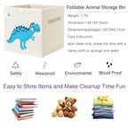 CLCROBD Foldable Animal Cube Storage Bins Fabric Toy Box/Chest/Organizer for Toddler/Kids Nursery, Playroom, 13 inch (Dino T-