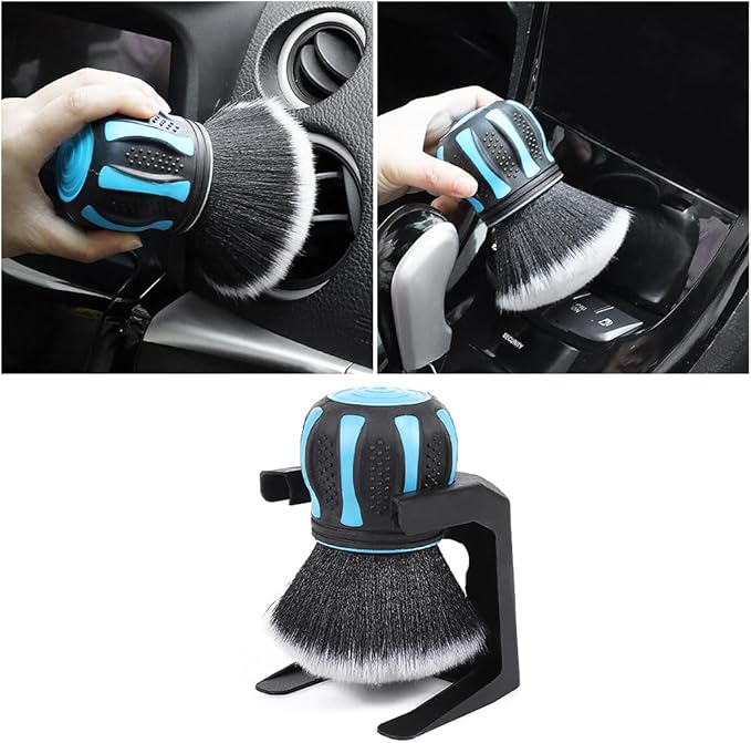 AUCELI Car Detailing Brush, Ultra Soft Auto Interior Dusting Brush with Storage Rack, Car XL Synthetic Brush Cleaning Tool, U