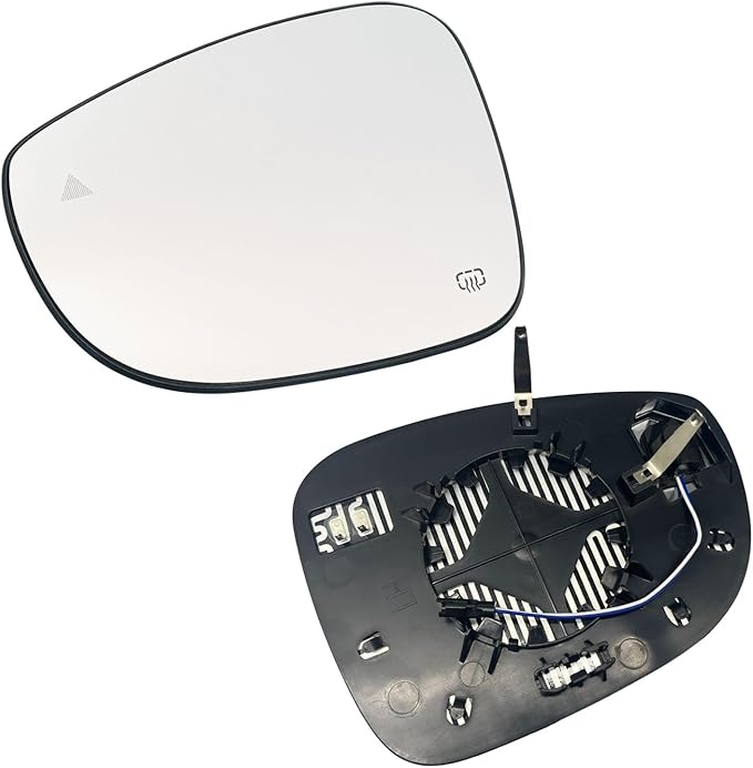 Left Driver Side Mirror Glass Heated W/Blind Spot NO-Auto Dimming Compatible with 2017-2024 Chrysler Pacifica for 2020-2024 Chrysler Voyager（2 PIN ） (Driver Blind Spot No-Anti-glare)