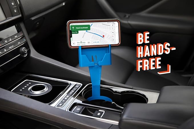 Cup Holder Phone Holder Mount for Car - Universal Adjustable Expander Cradle Hands-Free Driving - Compatible with All Smartphones Car Mount for iPhone Samsung Google Android Mobile Accessories Blue