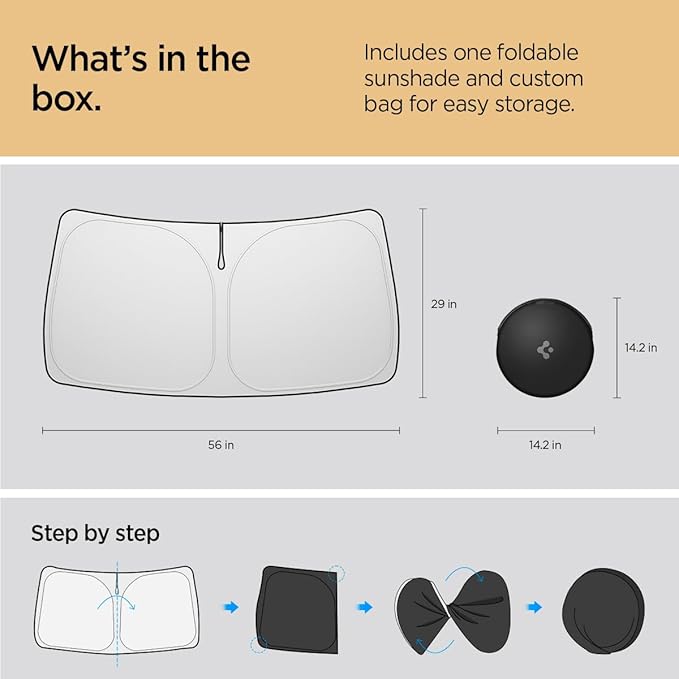 Spigen Triple-Coated CryoShade Front Windshield Sunshade (Reinforced Velcro Strap) Designed for Rivian R1T & R1S