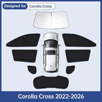 Car Window Shades for Toyota Corolla Cross 2022-2026, Full Car Window Covers for Privacy, Sunshades for Corolla Cross Front Rear Windshield Side Windows to Block UV and Protect Privacy(6pcs)