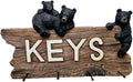 Pine Ridge Bear Key Holder - Decorative Key Hanger for Wall, Black Bear Rustic Key Hooks Organizer for Cabin