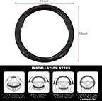 Car Breathable Steering Wheel Cover, Carbon Fiber Wear-Resistant Steering Wheel Protector for Comfy Grip, Universal Non-Slip 