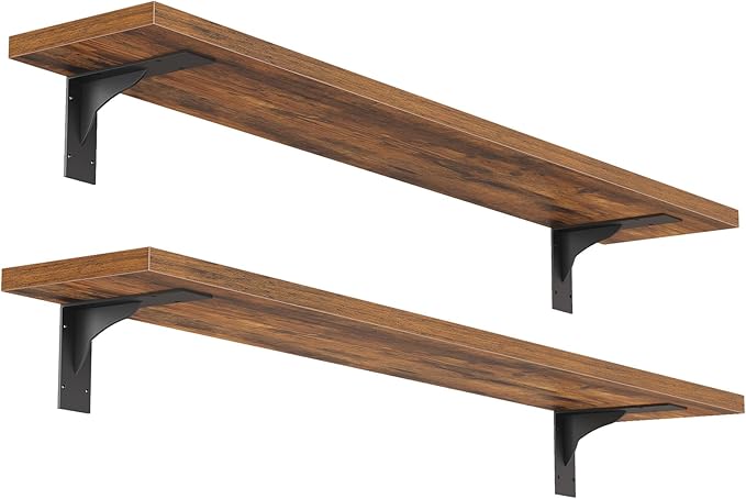 HOOBRO Floating Shelves for Wall, 15.7" Entryway Table with Storage, Hanging Storage Shelf with Metal Brackets, Skinny Consol