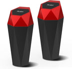 Auto Dynasty Car Trash Can with Lid, Red Car Garbage Can Cup Holder for Interior, 2 Pack Mini Leakproof Garbage Can, Multipurpose Storage Organizer for Vehicle Home Office