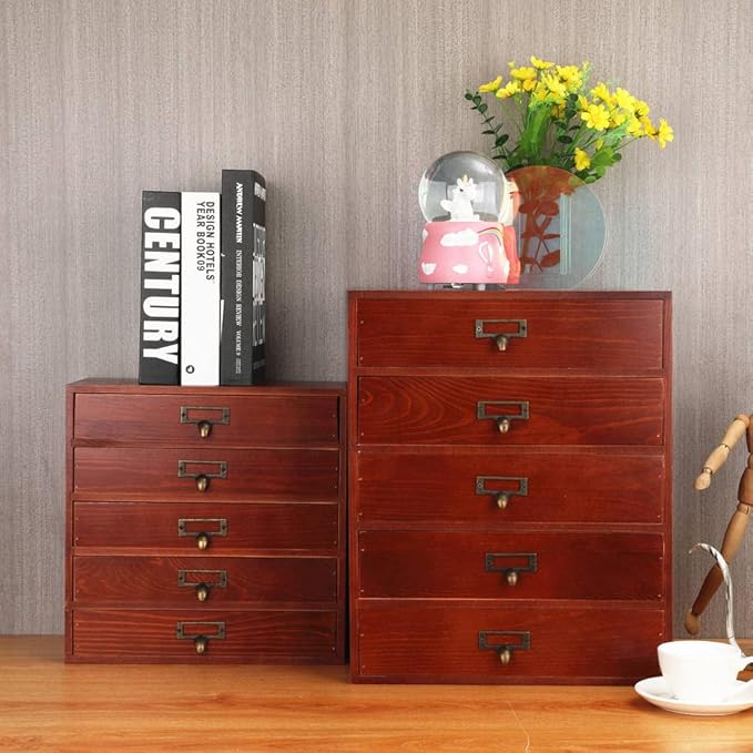 Large Wooden Drawer Rustic Desk Organizers and Accessories Wooden Storage Dox with Drawers Paper Storage Drawer Wood File Org