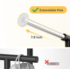 Double Clothing Rack, Clothes Rack for Hanging Clothes, Rolling Garment Rack with Adjustable Rod, Black