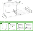 REALINN Under Sink Organizer, Pull Out Cabinet Organizer, 2 Tier Metal Slide Out Shelf with L Shaped Design, Under Cabinet St