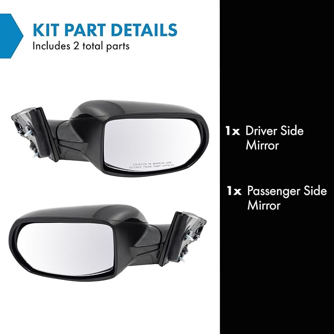 TRQ Driver & Passenger Side Power Mirror Set Paint to Match Compatible with 2017-2022 Honda CR-V, HO1320316 HO1320317 HO13213