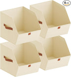 Homsorout Fabric Closet Storage Cubes - 4 Pack Square Storage Bins with Dual Handles for Clothes, Towels, Toys, Cube Storage 