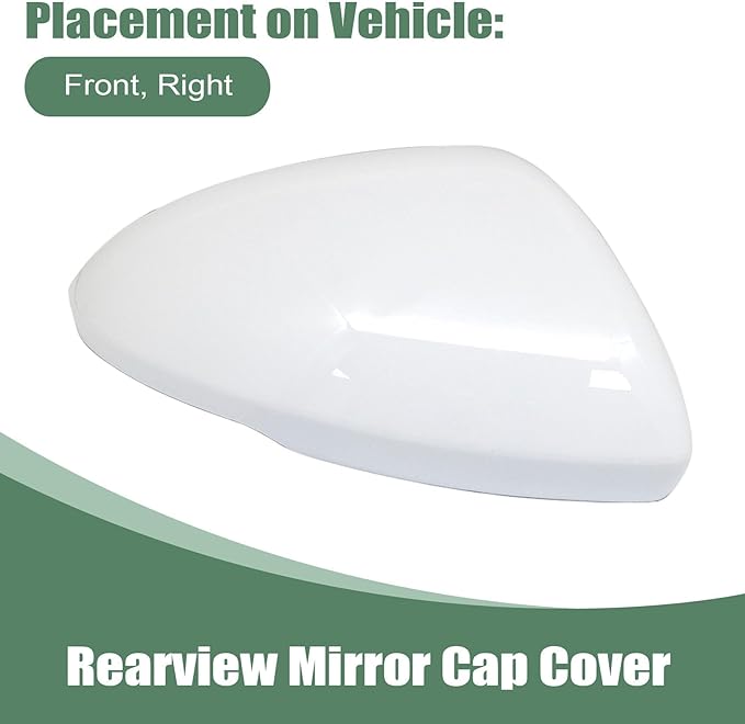 Front Right White Exterior Mirror Covers, Fit for Chevy Cruze 2017 2018 2019 Passenger Side Door Rearview Mirror Cover Caps