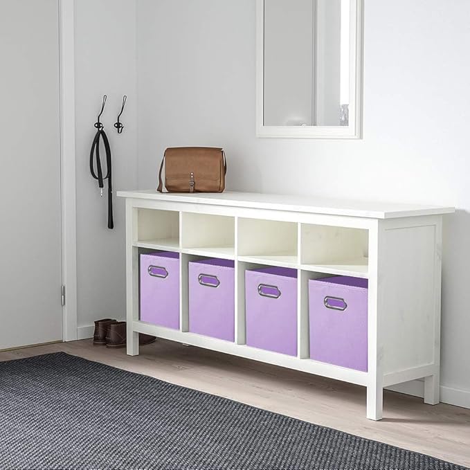 ShellKingdom Storage Bins, Foldable Fabric Storage Cubes And Cloth Storage Organizer Drawer with Metal Handle For Closet And 