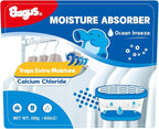 Bagus Moisture Absorbers Boxes (4 Pack) - 10.5 Oz Dehumidification Containers for Closet, Bathroom, Storage, Kitchen, Car,
