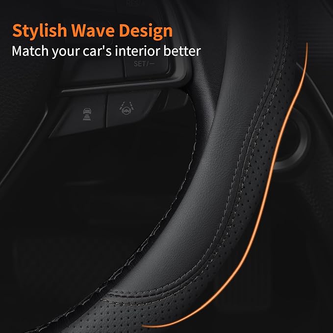 XHRING Car Steering Wheel Cover for Honda Civic Accord CRV HRV Pilot Passport Odyssey Element Insight Fit Ridgeline Clarity C