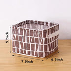 Foldable Storage Basket - Set of 6 Small Collapsible Canvas Containers Organizers with Handle for Home Decor or Storing Toys,