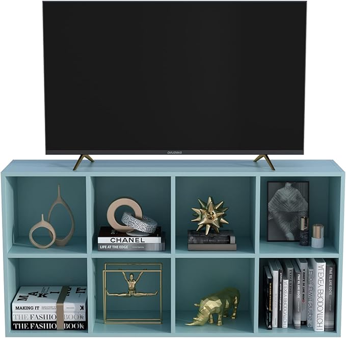 OSCHF 8-Cube Storage Shelf Bookcase - Wooden 4-Tier Floor Standing Open Bookshelf, Modern TV Stand up to 55 Inchs for Home an