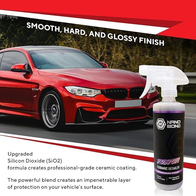 Nano Bond Hydrophobic Spray Ceramic Detailer - SiO2 Coating for Cars, RVs, Boats, Motorcycles, & ATVs, Headlight Restoration 