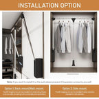 Pull Down Closet Rod, 60 lbs Load Capacity, Stainless Steel Adjustable 26-35 inches Soft-Close Wardrobe Lift Rail Organizer f