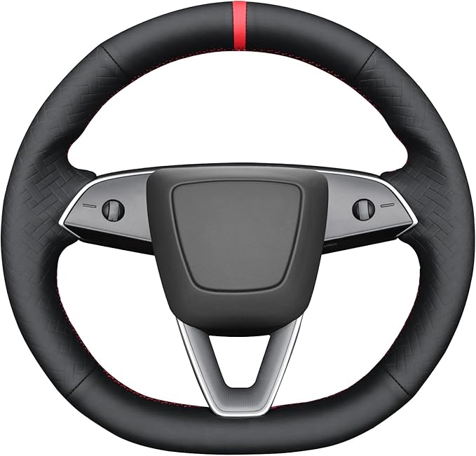 MEWANT DIY Stitching Steering Wheel Cover Wrap for Tesla Model 3 Highland 2023-2025/Model Y 2025 Highland for Tesla Model 3/Model Y Accessories